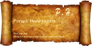 Pongó Henrietta névjegykártya